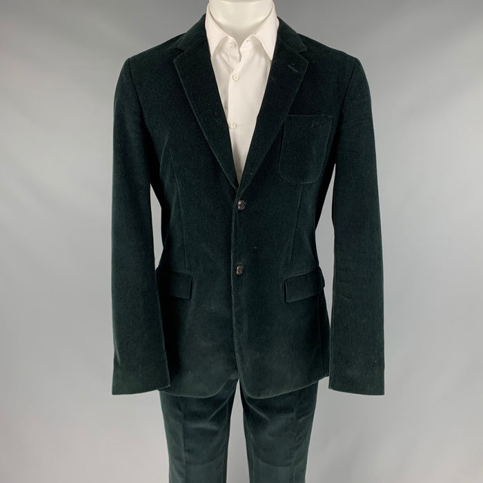 MARC JACOBS Size 40 Black Corduroy Cotton Notch Lapel Suit