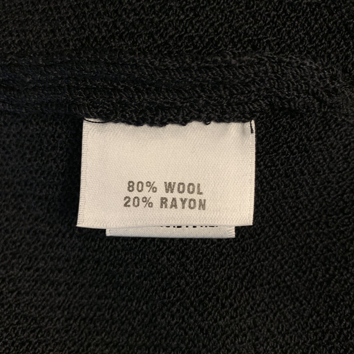 ST. JOHN Size S Black Wool/Rayon Knitted Striped Sleeveless Dress