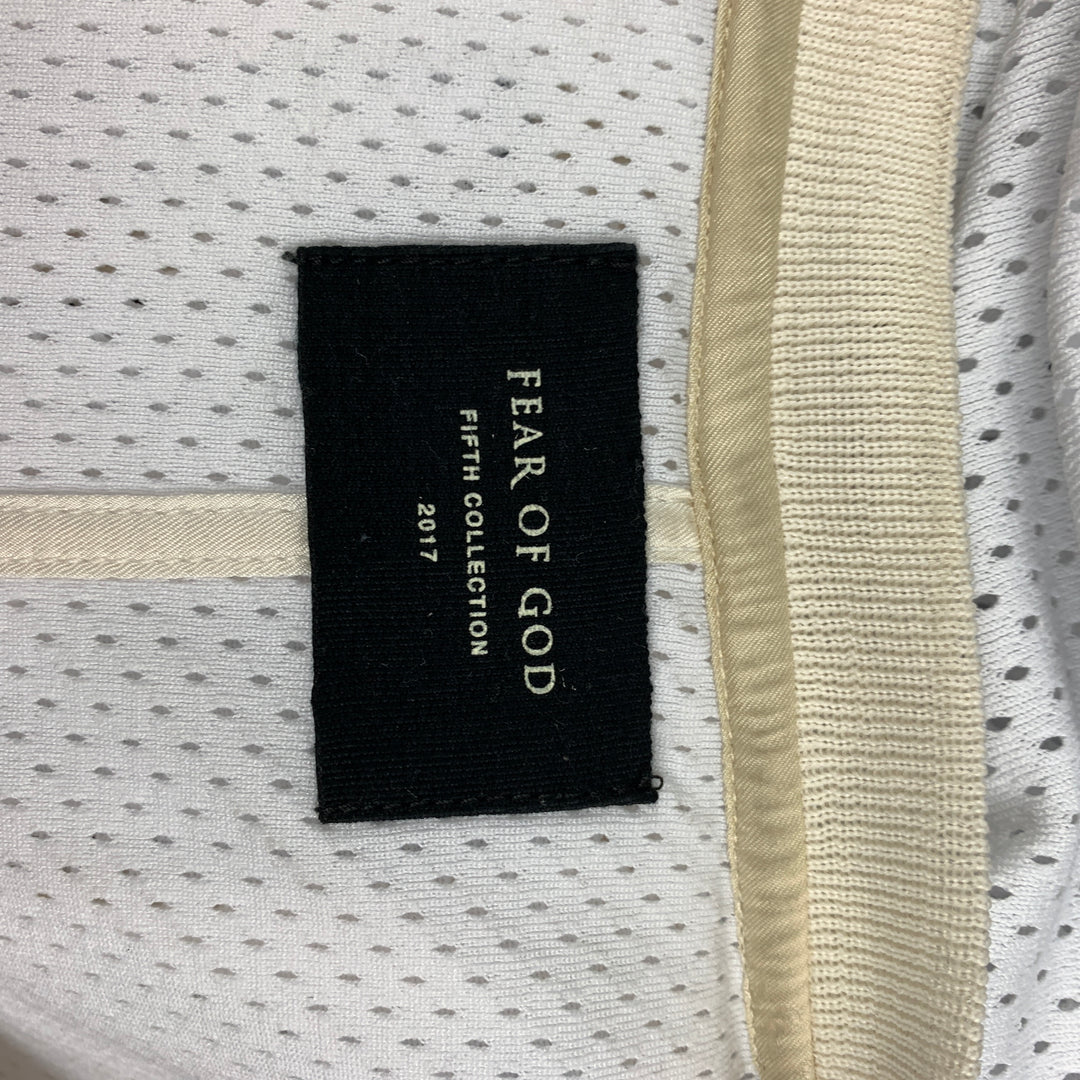 FEAR OF GOD Manuel Fifth Collection Size L/XL White Polyester / Silk Jersey Oversized T-shirt