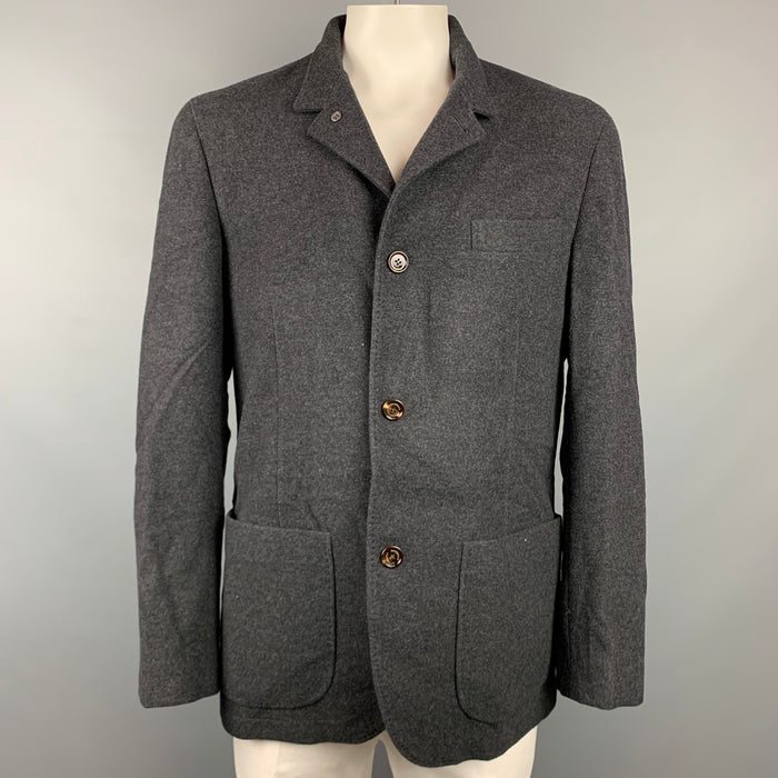 BRUNELLO CUCINELLI Size XXL Charcoal Wool / Cashmere Jacket