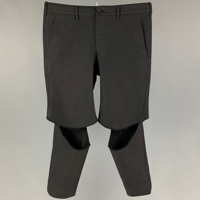 COMME des GARCONS HOMME PLUS Size S Black Polyester Cutout Casual Pants