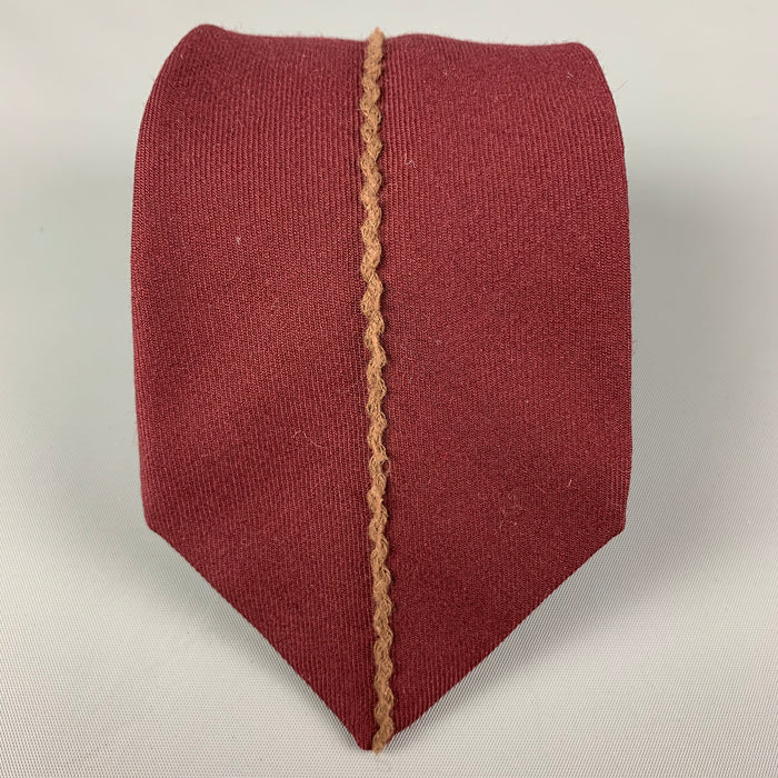 YOHJI YAMAMOTO Burgundy Brown Wool Tie