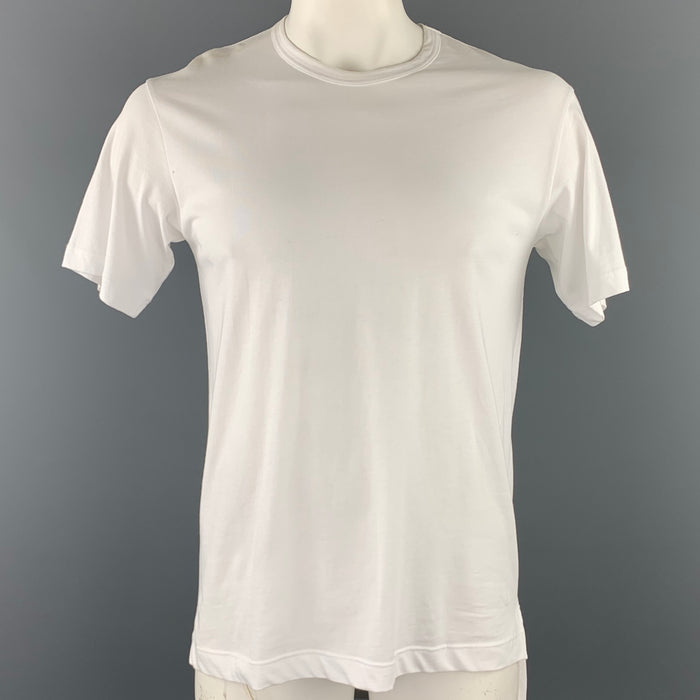 COMME des GARCONS SHIRT Size L White Cotton Crew-Neck T-shirt