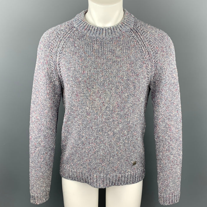 LOUIS VUITTON Size S Light Gray Melange Cotton / Polyamide Raglan Sweater