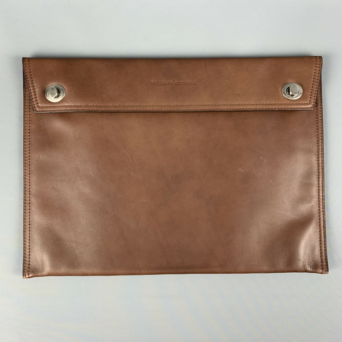 BRUNELLO CUCINELLI Brown Leather Document Holder