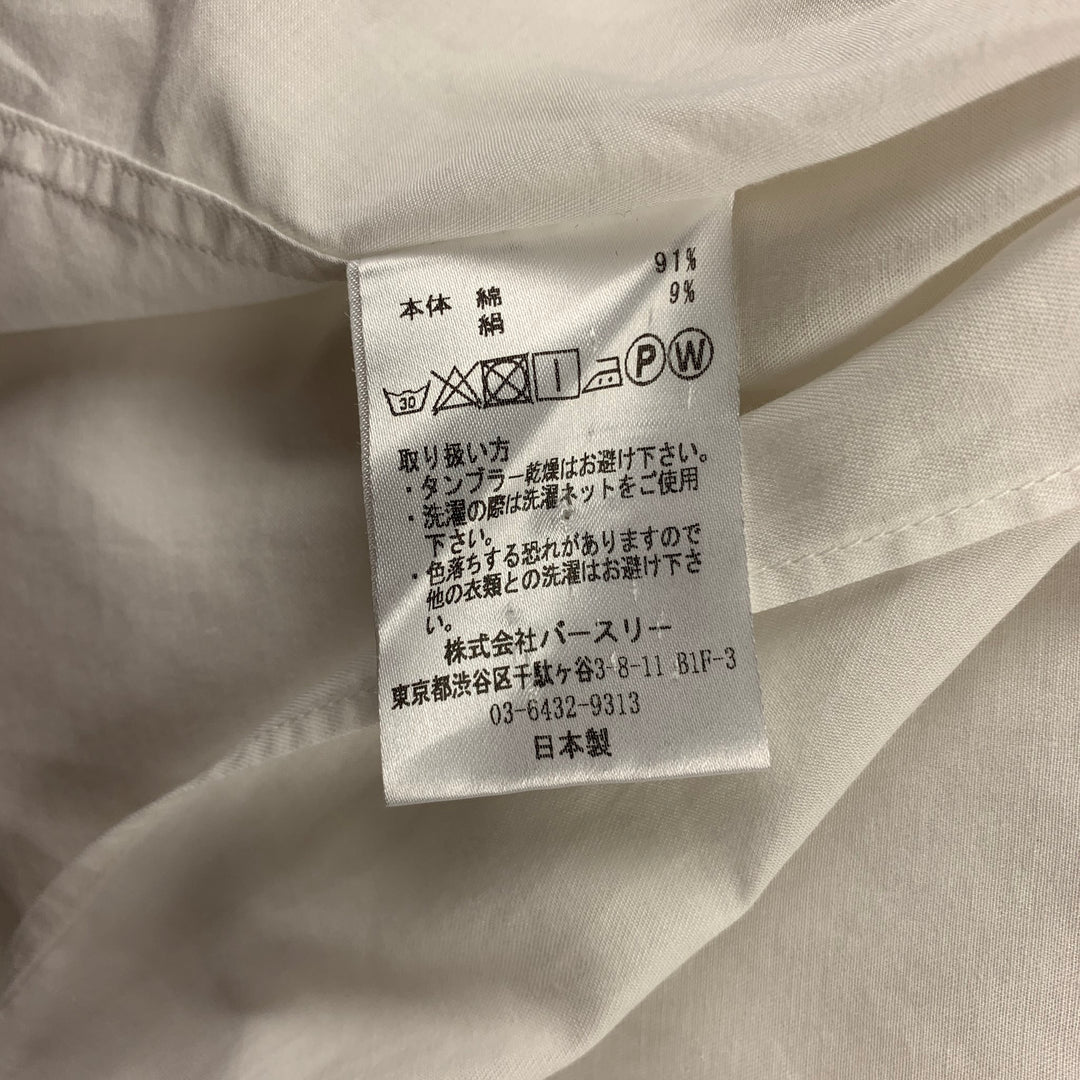 BEDj.w.FORD Size M White Cotton / Silk Long Asymmetrical Sleeve Shirt