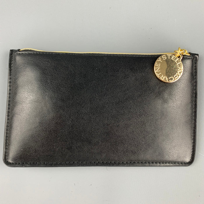 STELLA McCARTNEY Black Faux Leather Zipper Pouch