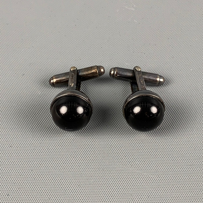 BOTTEGA VENETA Brown Sterling Silver Cuff Links
