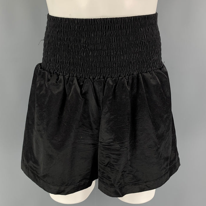 WALTER VAN BEIRENDONCK AW19 Size S Black Cotton Drip Boxer Corset Shorts
