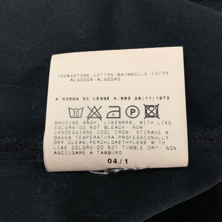 VERSACE JEANS COUTURE Taille M Chemise à manches longues en coton noir avec boutons-pression
