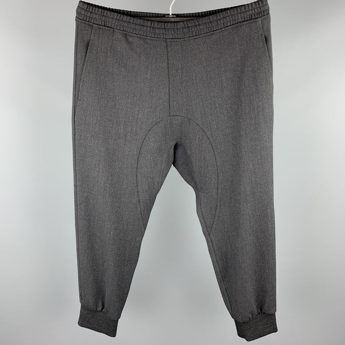 NEIL BARRETT Size 38 Charcoal Wool Blend Elastic Waistband Casual Pants
