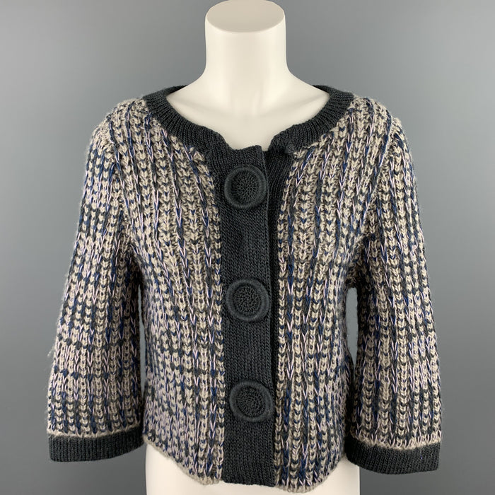 MARC by MARC JACOBS Chaqueta de mezcla de lana de punto gris talla M