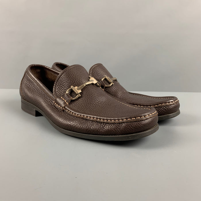 SALVATORE FERRAGAMO Size 9.5 Brown Leather Loafers