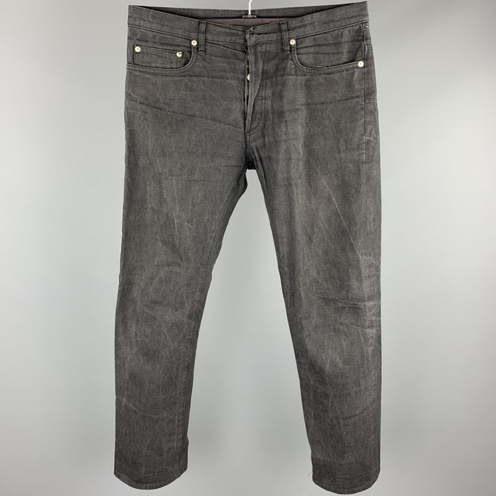DIOR HOMME Size 32 Black Wash Denim Button Fly Jeans