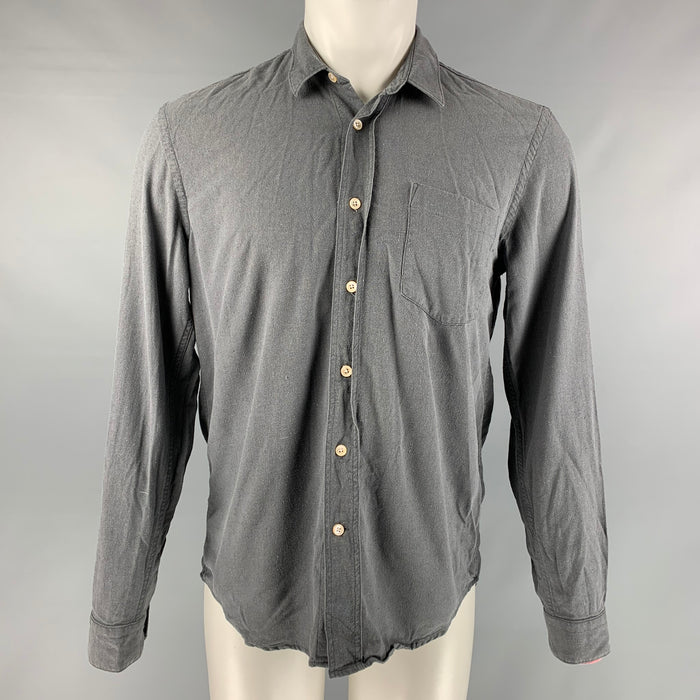 OUR LEGACY Size S Gray Solid Silk Button Up Long Sleeve Shirt