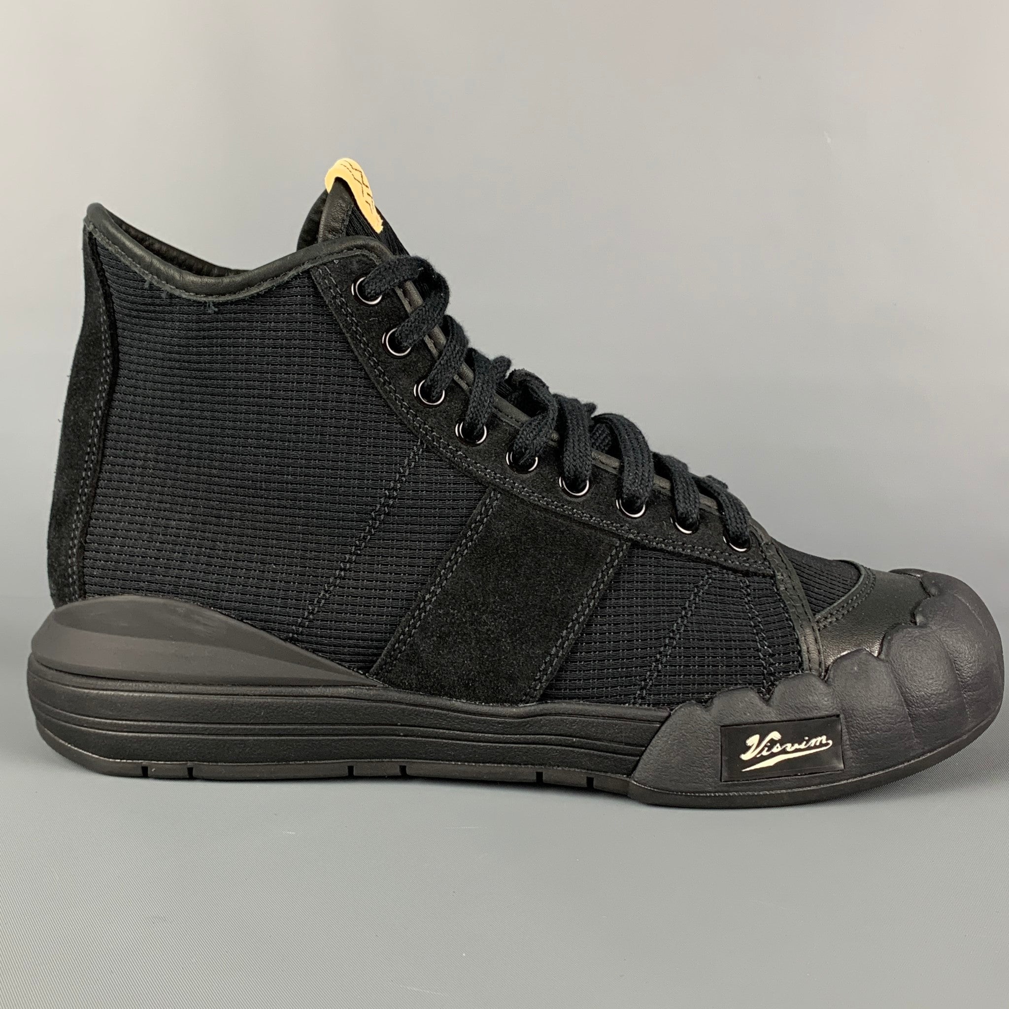 VISVIM Size 10.5 Black Mixed Material Lanier High-Top Sneakers ...
