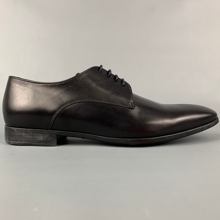 GIORGIO ARMANI Size 9.5 Black Leather Oxford Lace Up Shoes