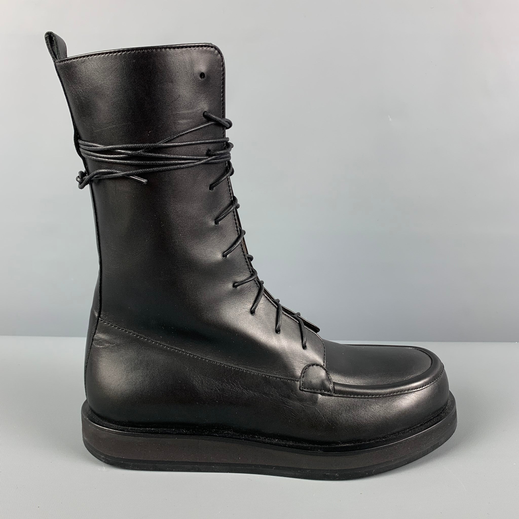 THE ROW Size 7.5 Black Leather Lace Up Boots – Sui Generis Designer  Consignment