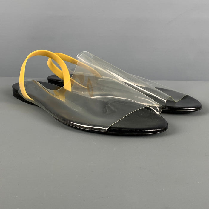 THE ROW Size 7.5 Black See Through Acetate Slingback Flats