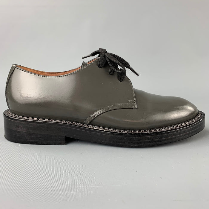MARNI Size 6 Slate Leather Lace Up Shoes