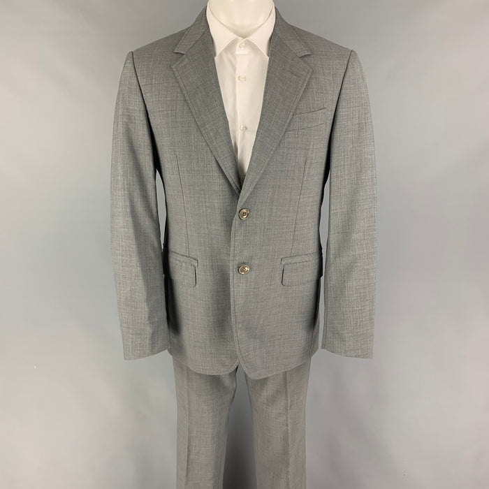 LANVIN Size 40 Gray Wool Notch Lapel Suit