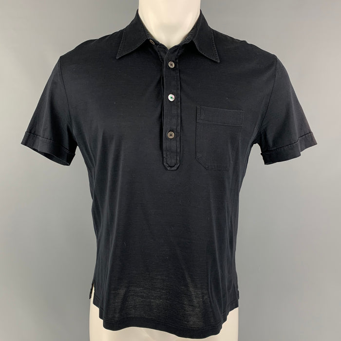 GUCCI Size S Black Patch Pocket Polo