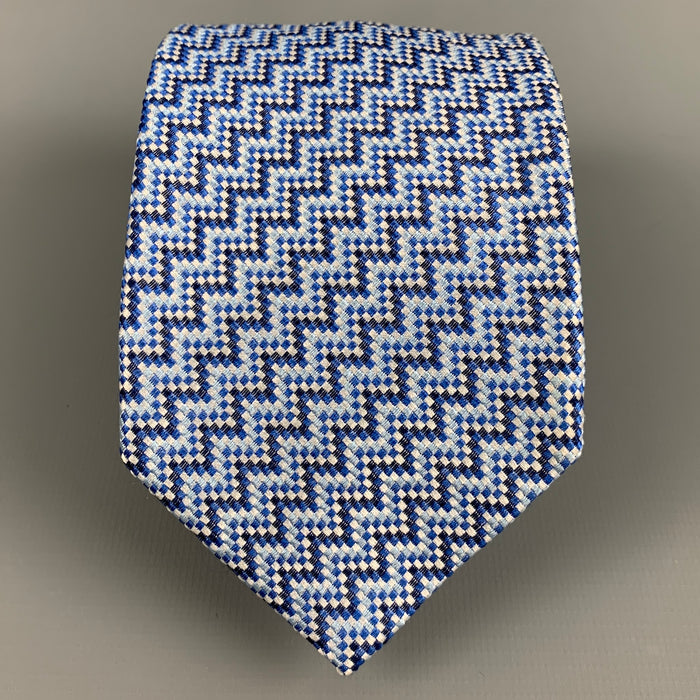 MISSONI White Checkered Jacquard Silk Tie