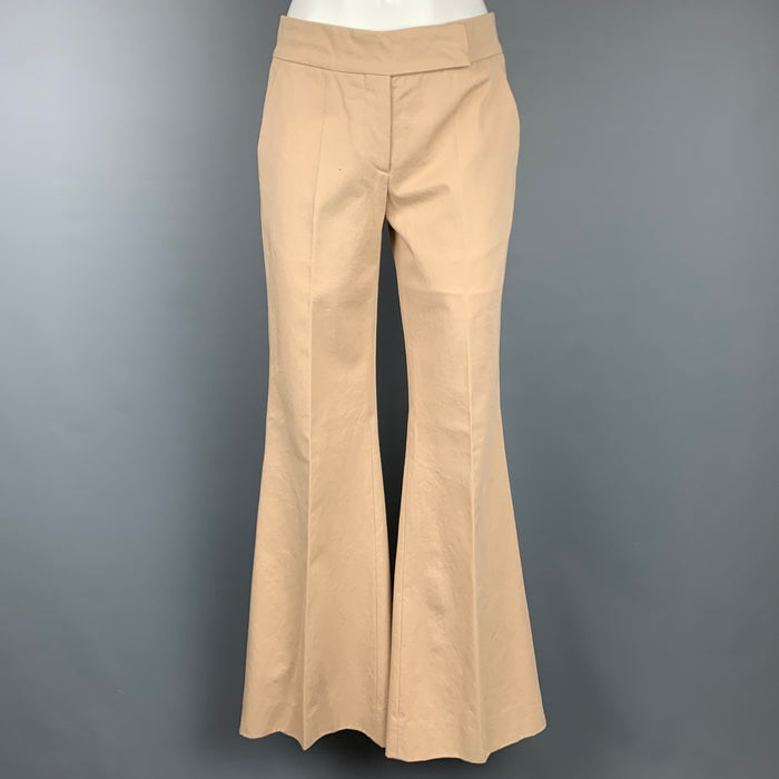 PRADA Size 2 Khaki Cotton Chino Wide Leg Casual Pants
