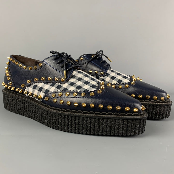 MICHAEL KORS Taille 11 Chaussures à plateforme cloutées en cuir blanc marine