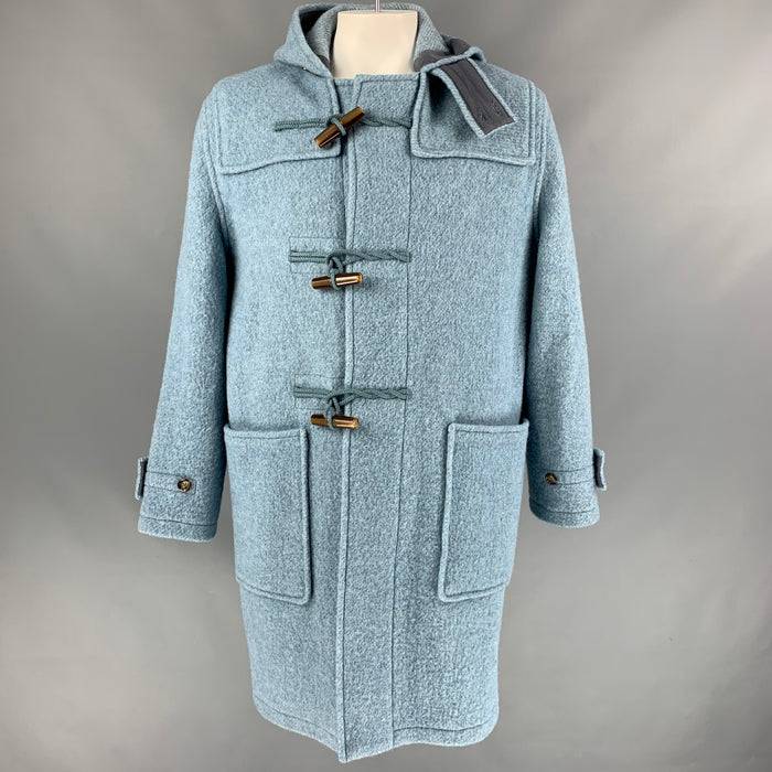 MARC JACOBS x GLOVERBALL Size XL Light Blue Wool Toggle Closure Duffle Coat