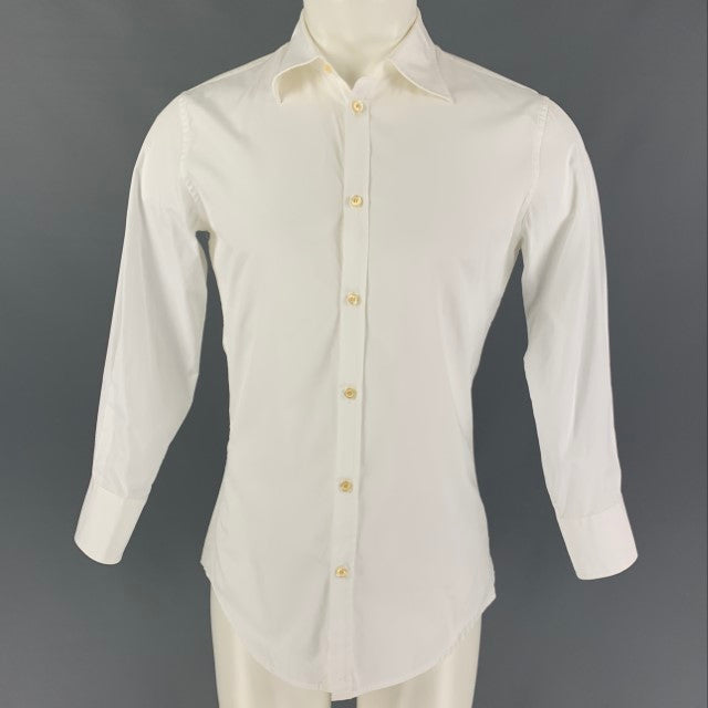 DSQUARED2 Size S White Cotton Button Up Long Sleeve Shirt