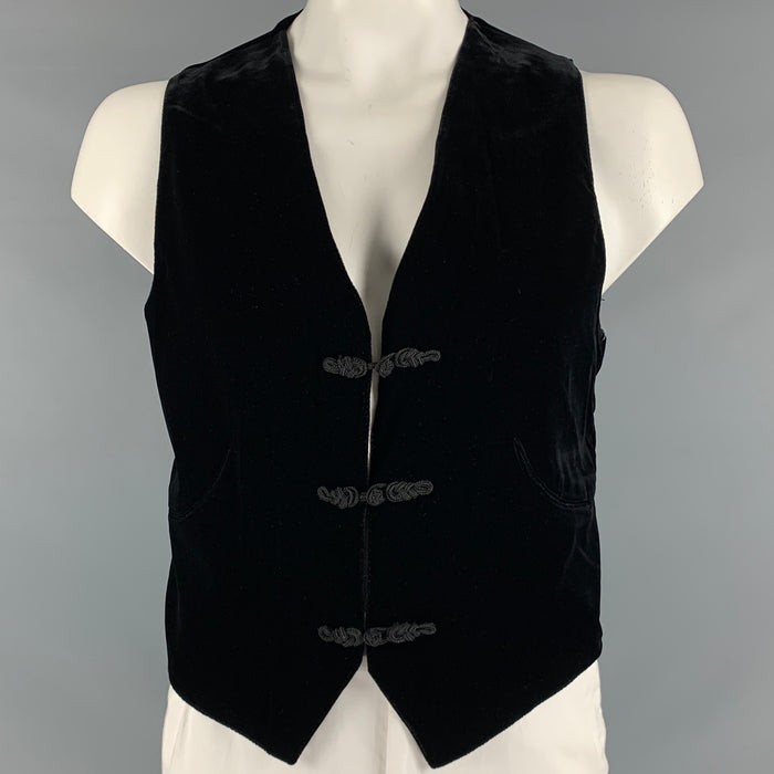 GIORGIO ARMANI Size 44 Black Velvet Viscose Blend Vest