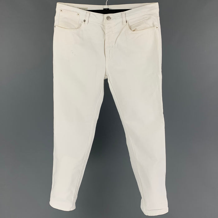 DRIES VAN NOTEN Size 31 White Cotton Slim Jeans