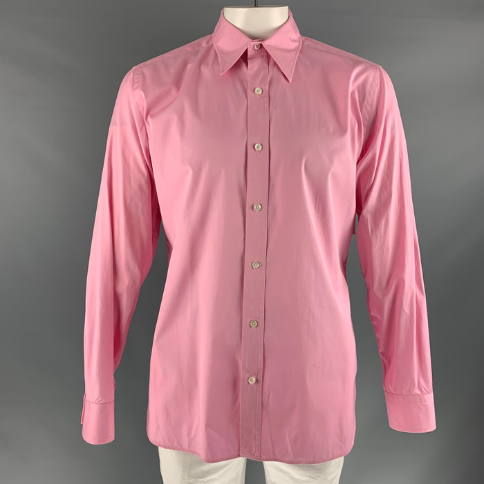 TOM FORD Size XL Pink Cotton Long Sleeve Shirt
