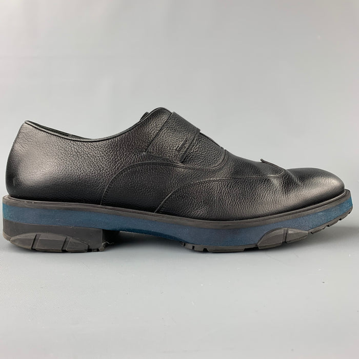 SALVATORE FERRAGAMO Size 12 Black Leather Monk Strap Loafers
