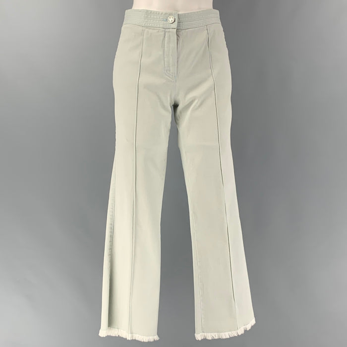 CHANEL Size 4 Mint Cotton Straight Casual Pants