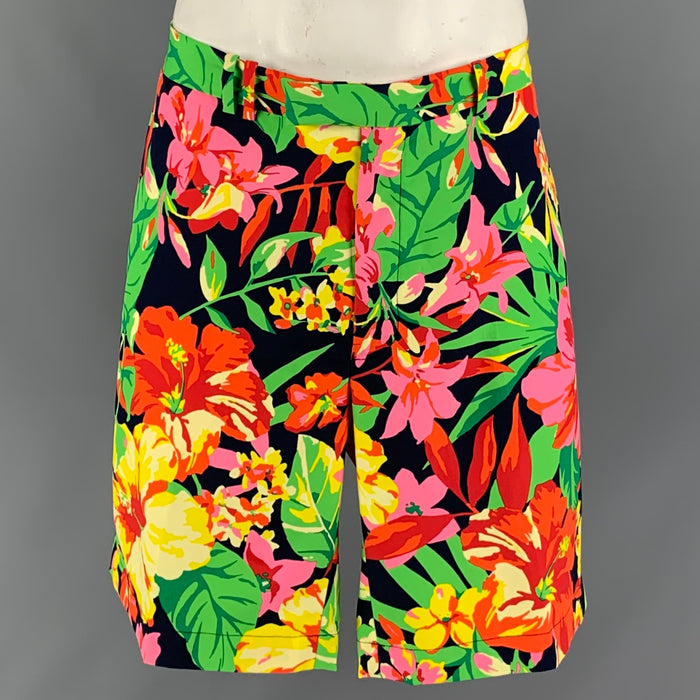RLX by RALPH LAUREN Size 42 Multi-Color Floral Polyester Zip Fly Shorts