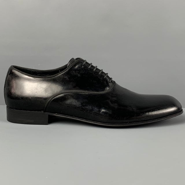 ERMENEGILDO ZEGNA Size 8.5 Black Leather Lace Up Shoes