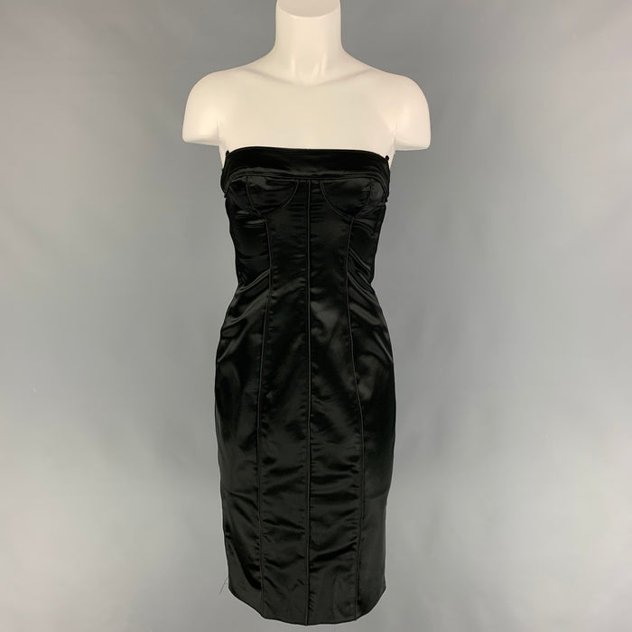 D&G by DOLCE & GABBANA Vestido sin tirantes de mezcla de acetato negro talla 8