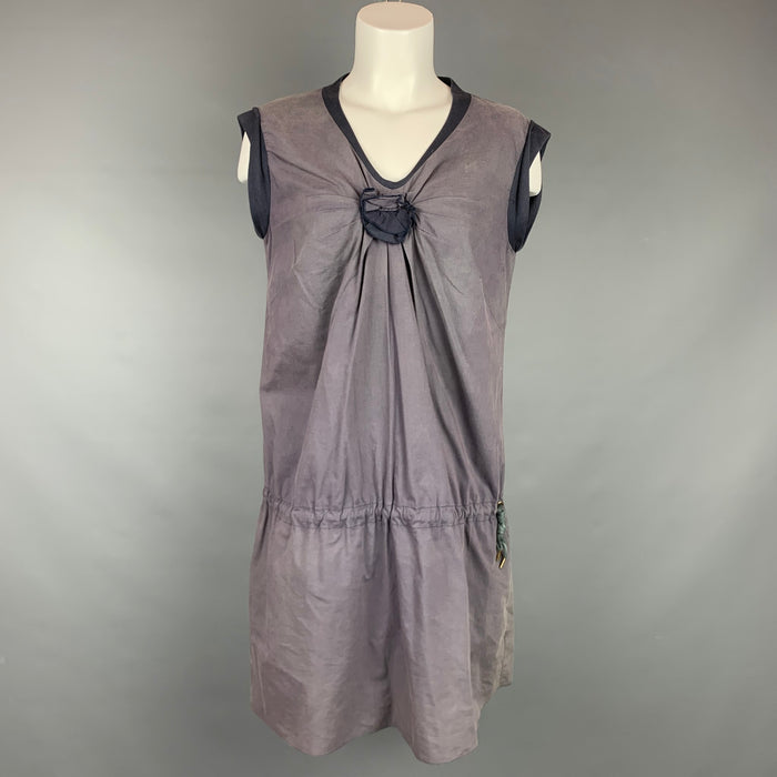 BRUNELLO CUCINELLI Size L Purple Cotton / Lycra Sleeveless Dress