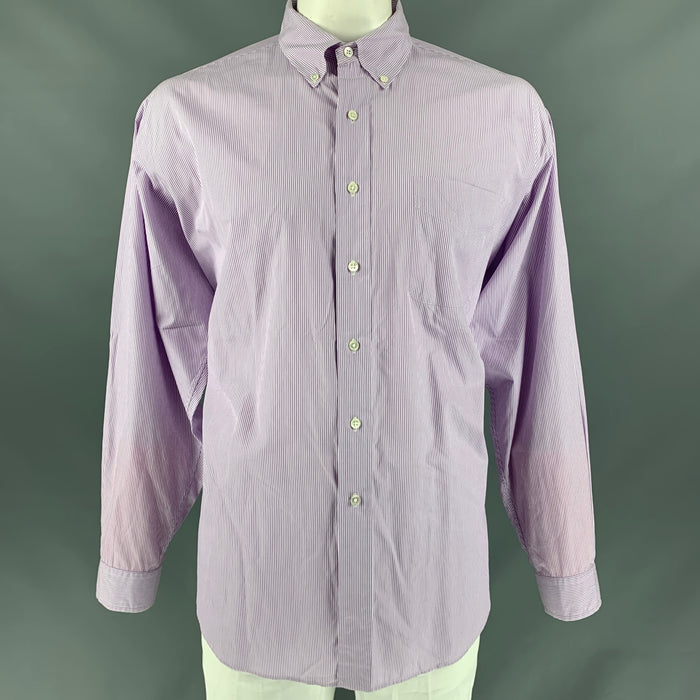 RALPH LAUREN Size XL Lavender Stripe Button Down Long Sleeve Shirt