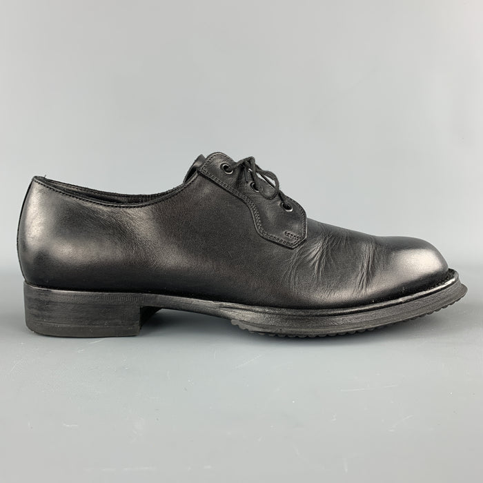 PRADA Size 9 Black Leather Lace Up Derby Dress Shoes