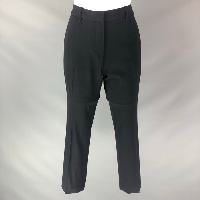 ANN DEMEULEMEESTER Size 4 Black Virgin Wool Blend Solid Dress Pants