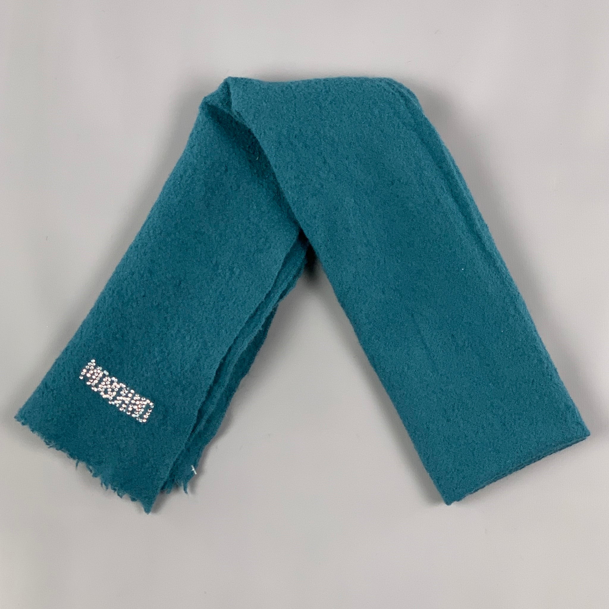 MOSCHINO Teal Textured Lana Wool Scarf – Sui Generis Designer Consignment