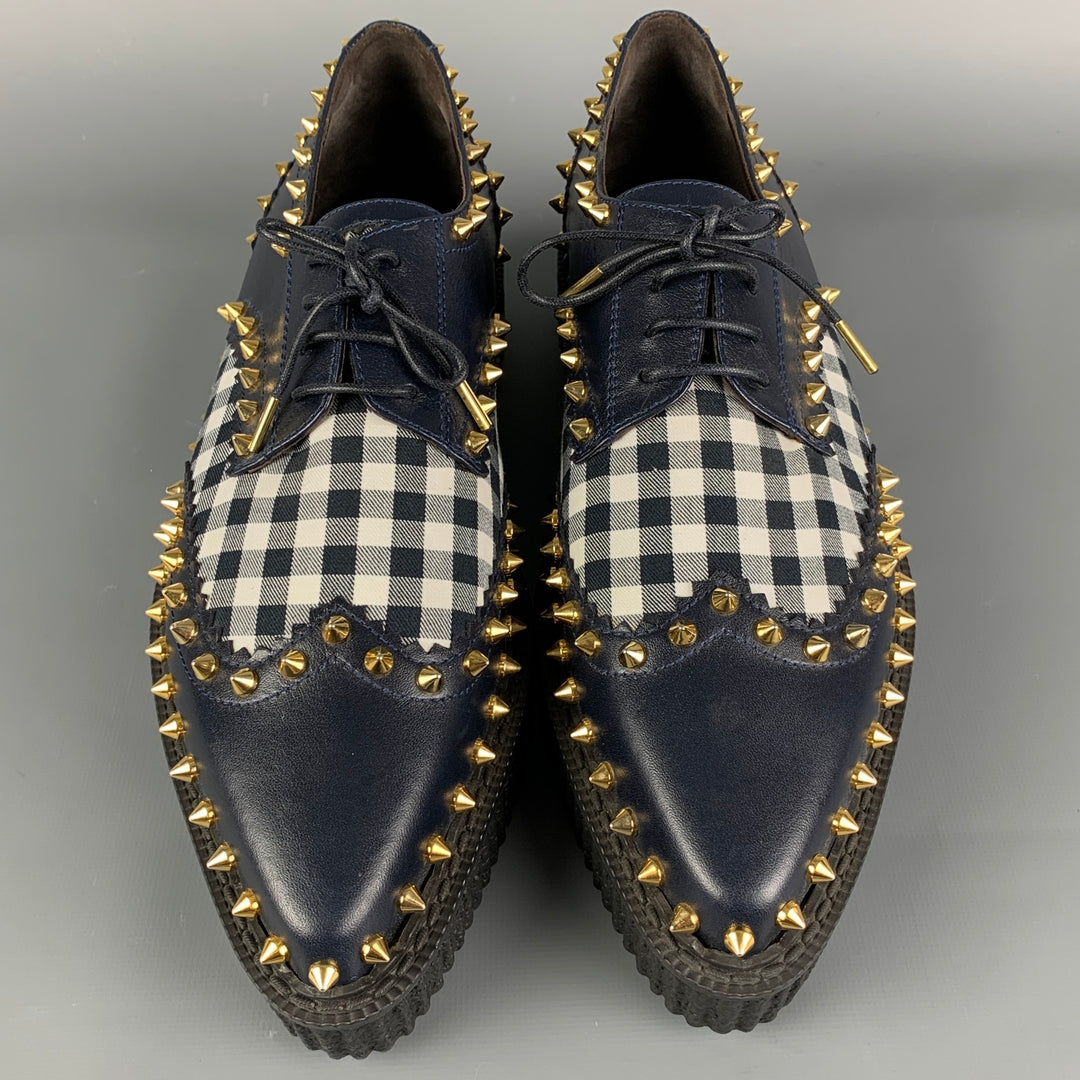 MICHAEL KORS Taille 11 Chaussures à plateforme cloutées en cuir blanc marine