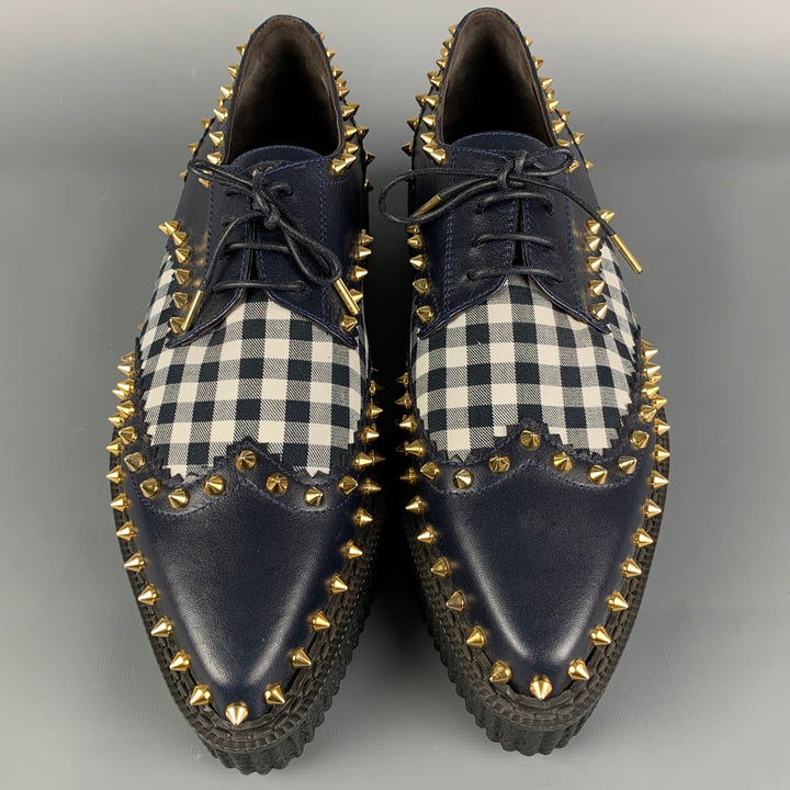 MICHAEL KORS Taille 11 Chaussures à plateforme cloutées en cuir blanc marine