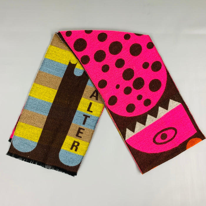 WALTER VAN BEIRENDONCK Multi-Color Wool Print Scarf