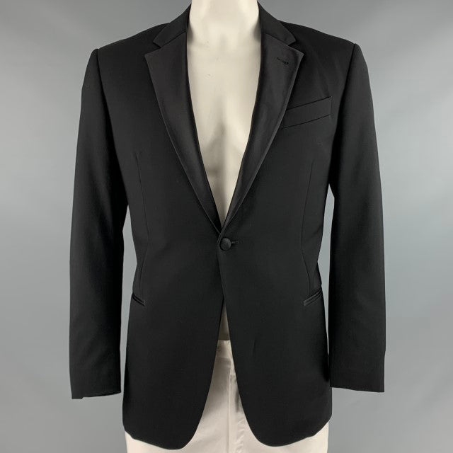ARMANI COLLEZIONI Size 42 Black Wool Notch Lapel Sport Coat