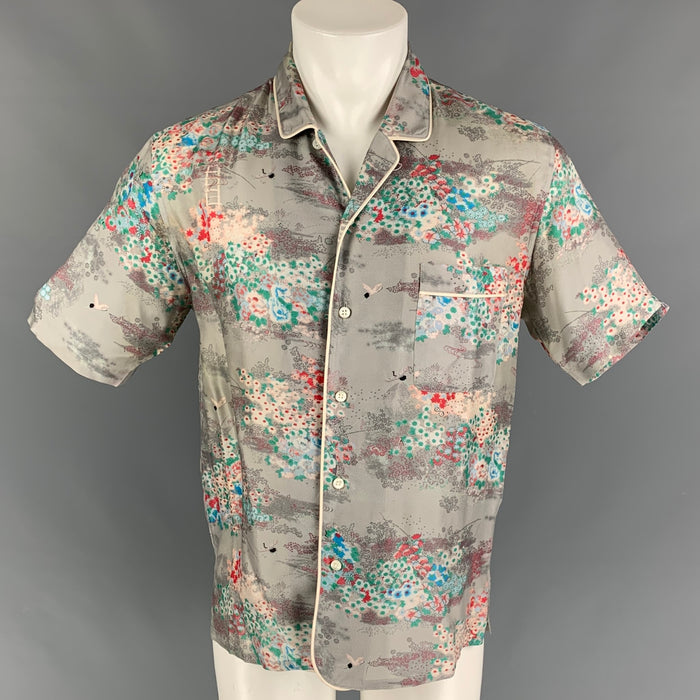 MARC JACOBS Size S Multi-Color Print Silk Camp Short Sleeve Shirt