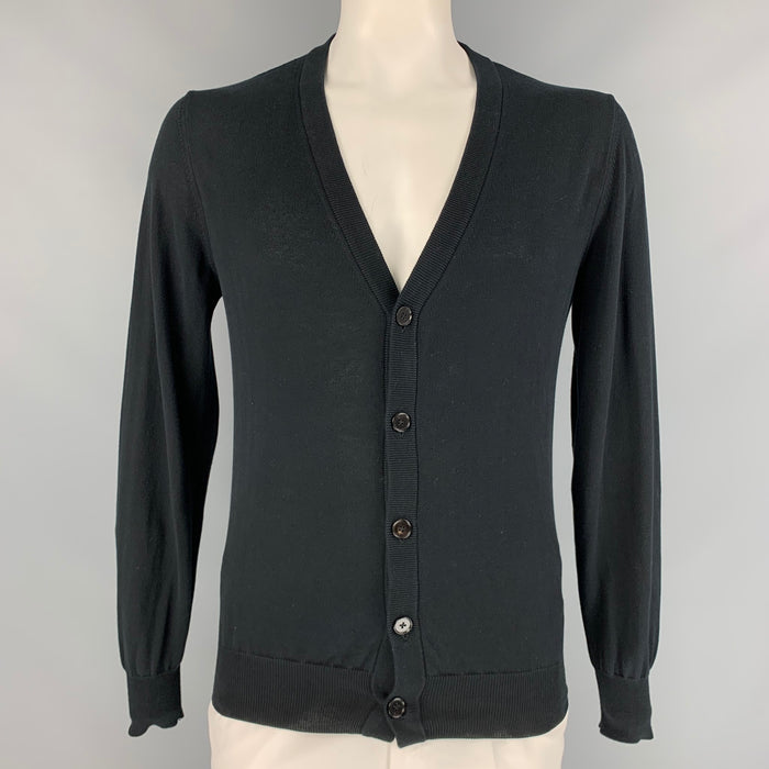 MAISON MARTIN MARGIELA Size L Black Cotton Buttoned Cardigan